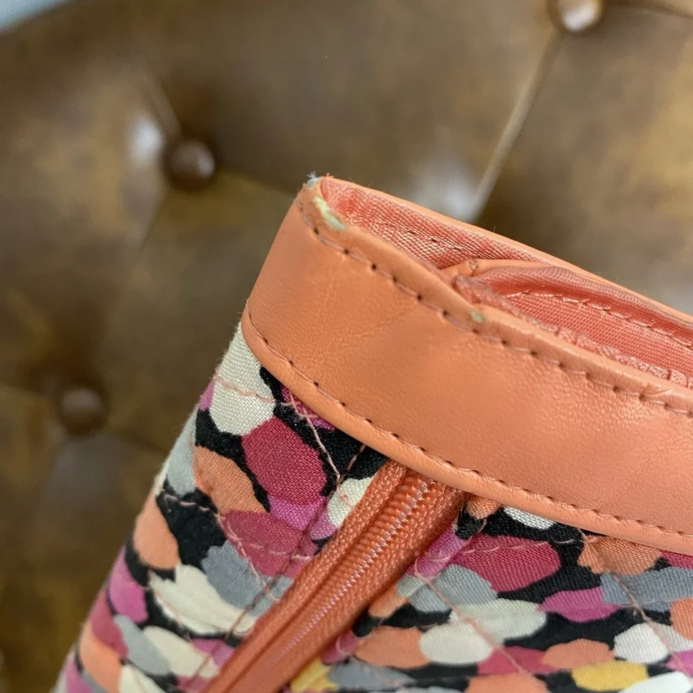 Vera Bradley Trifold Wallet |‎ Pixie Confetti | Travel Wallet Orange Flaws